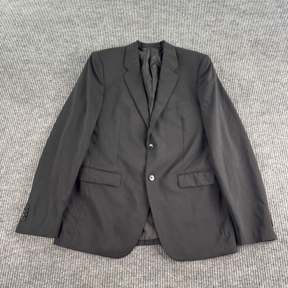 Theory Sport Coat Blazer Men 40R Black Wool Lycra 2 Button Career Stretch